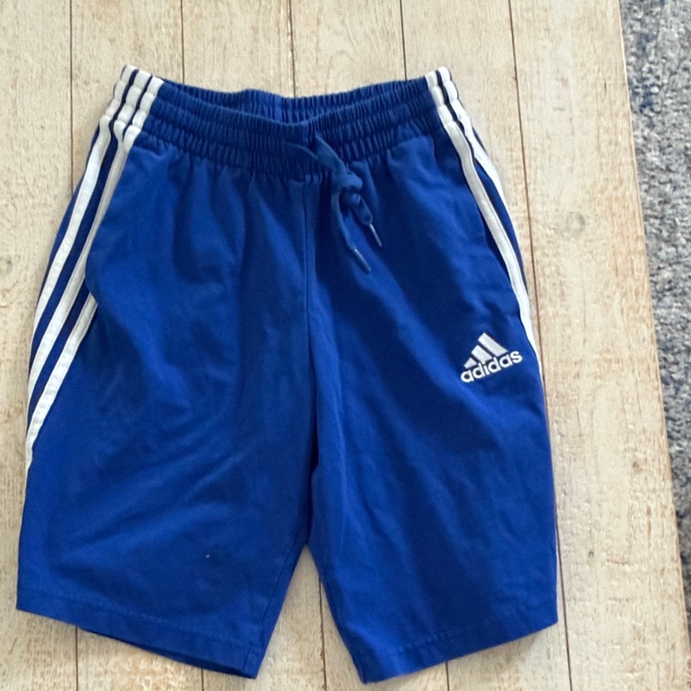 Adidas mens Royal Blue Shorts with White Stripes